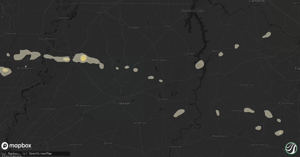 Hail map in Cedar Grove, TN on July 11, 2026