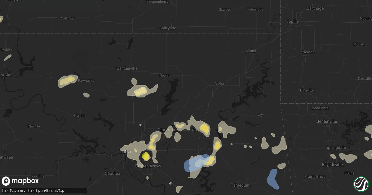 Hail map in Chelsea, OK on July 11, 2026