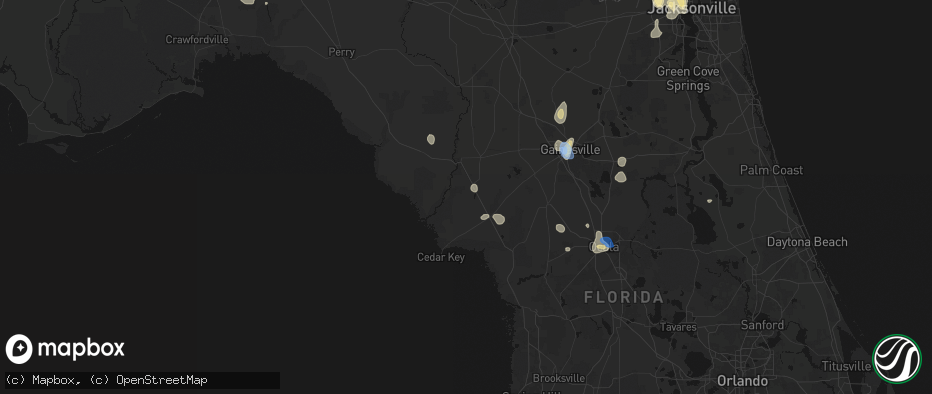 Hail map in Chiefland, FL on July 11, 2026