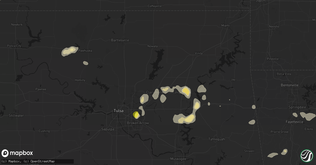 Hail map in Claremore, OK on July 11, 2026