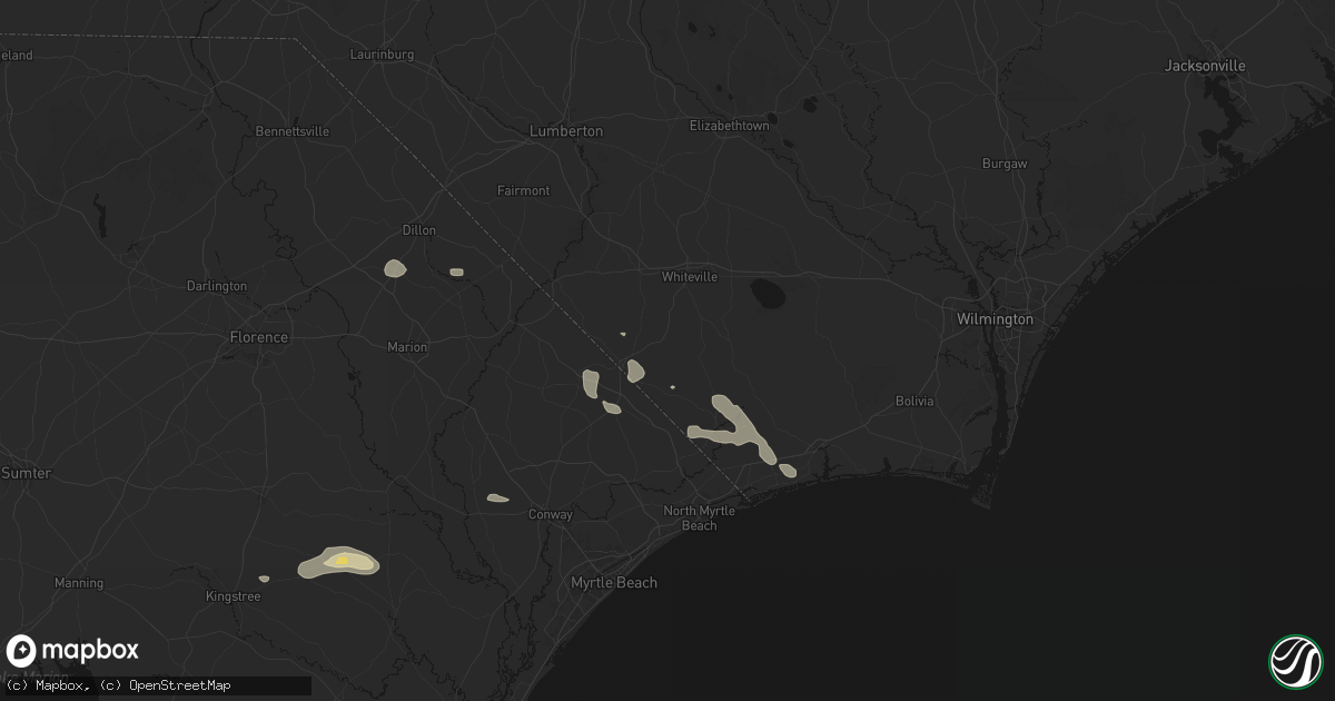 Hail map in Clarendon, NC on July 11, 2026
