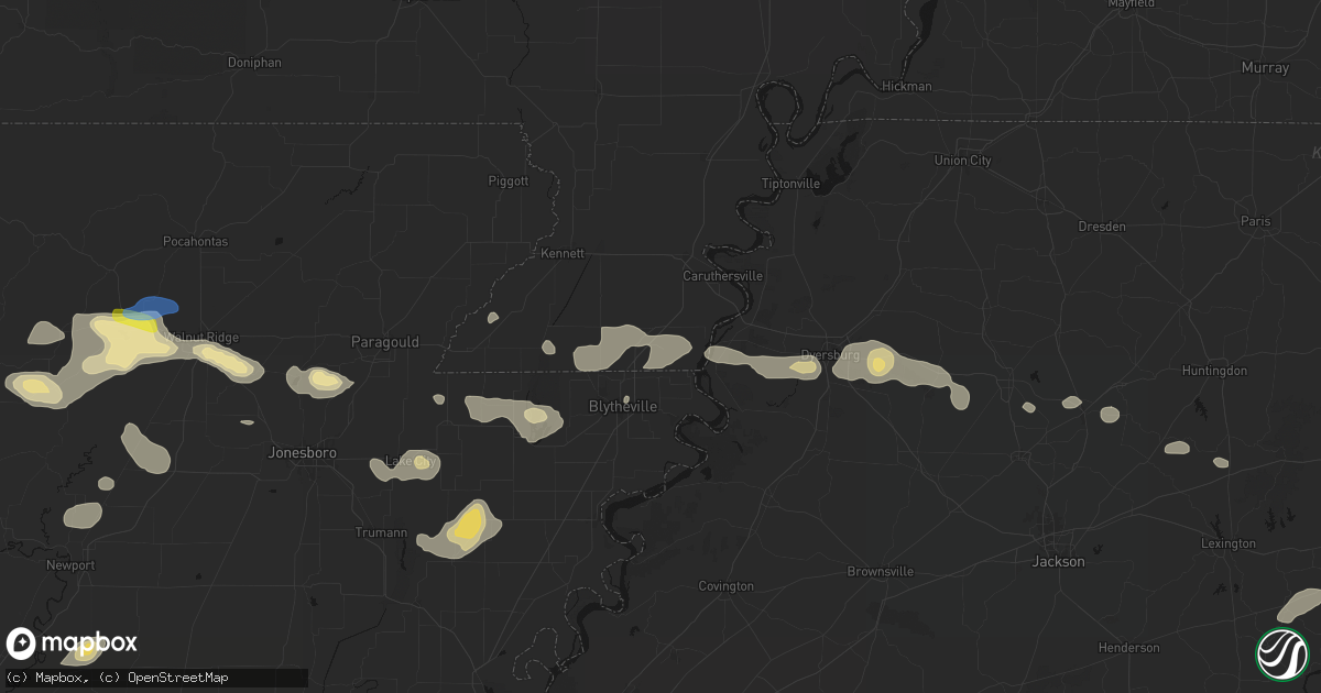 Hail map in Cooter, MO on July 11, 2026
