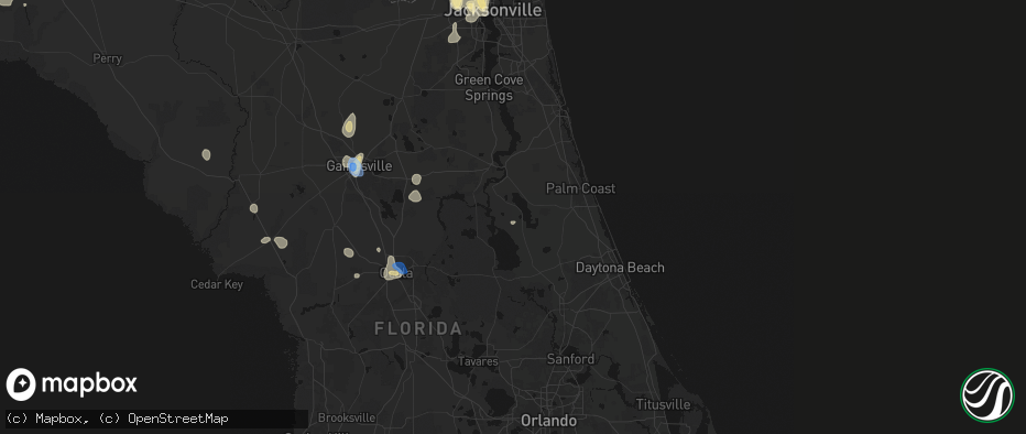 Hail map in Crescent City, FL on July 11, 2026