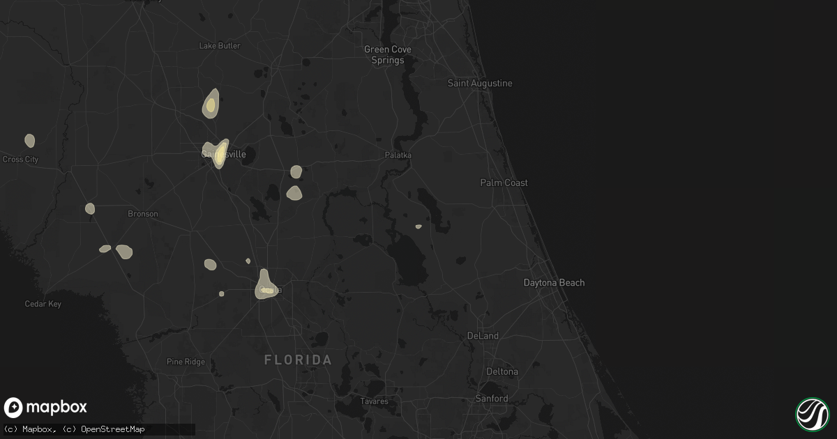 Hail map in Crescent City, FL on July 11, 2026