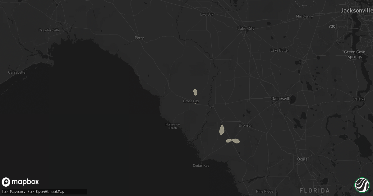 Hail map in Cross City, FL on July 11, 2026