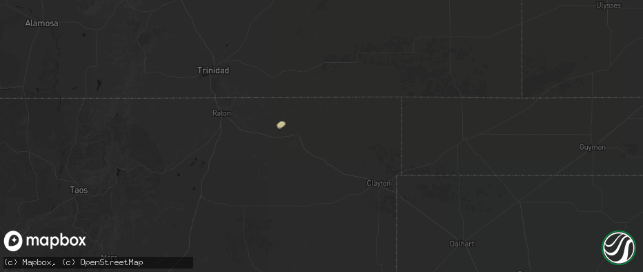 Hail map in Des Moines, NM on July 11, 2026