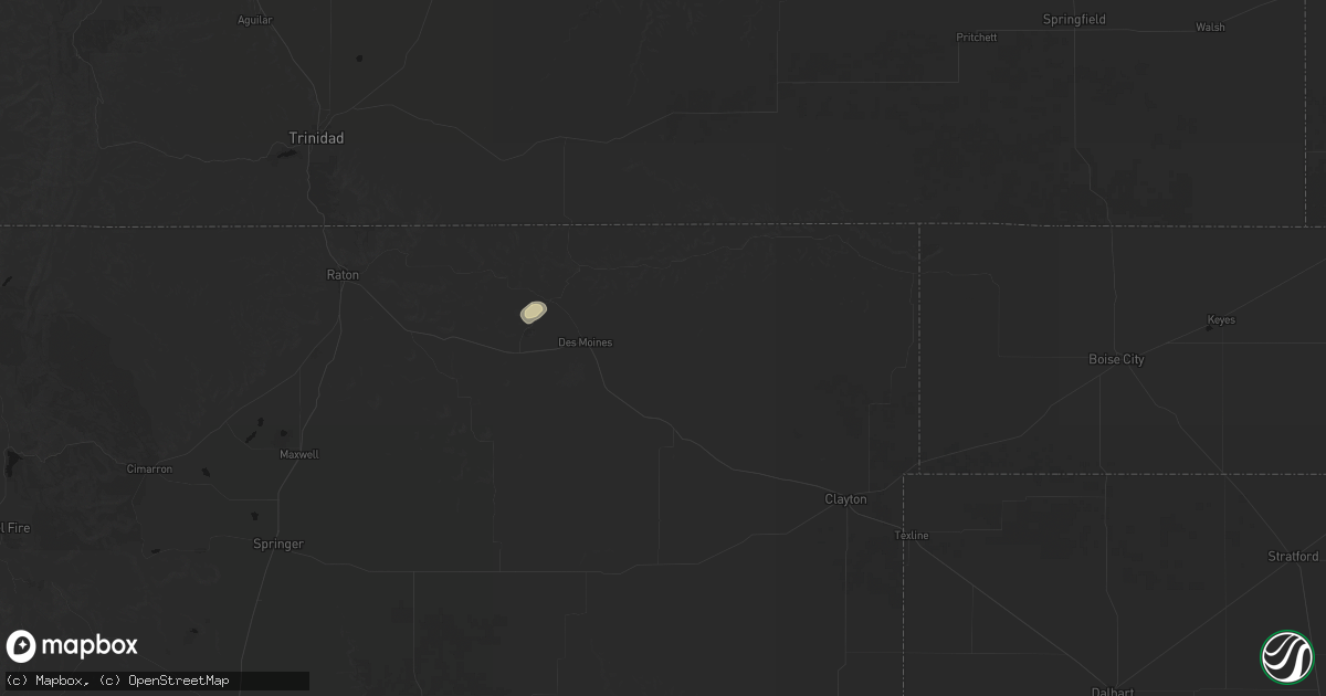 Hail map in Des Moines, NM on July 11, 2026