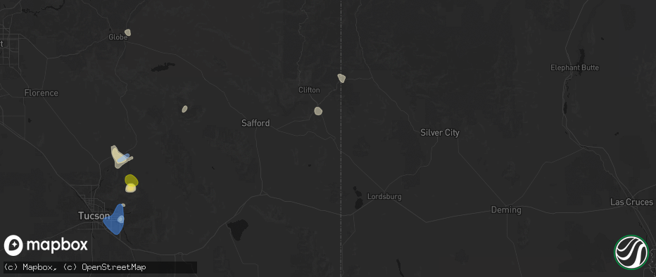 Hail map in Duncan, AZ on July 11, 2026