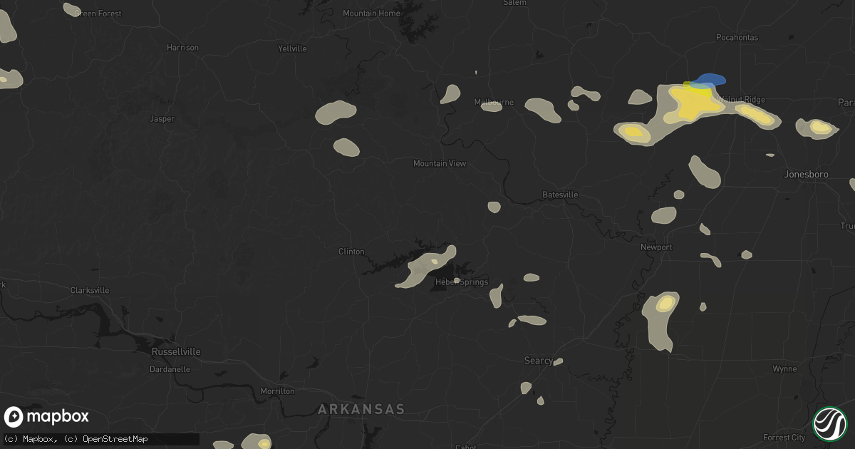 Hail map in Edgemont, AR on July 11, 2026