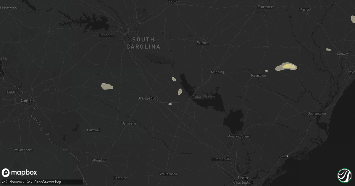 Hail map in Elloree, SC on July 11, 2026