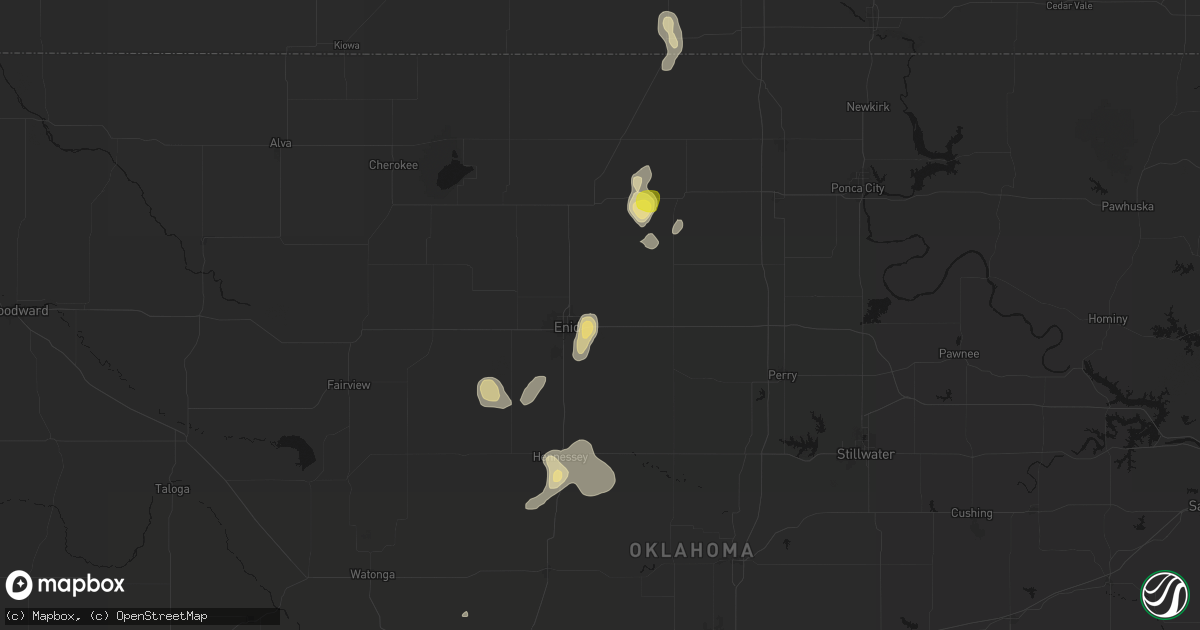 Hail map in Enid, OK on July 11, 2026