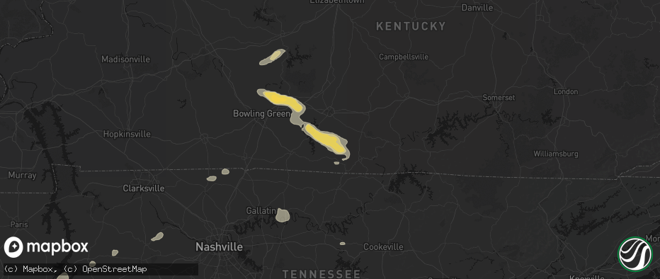 Hail map in Etoile, KY on July 11, 2026