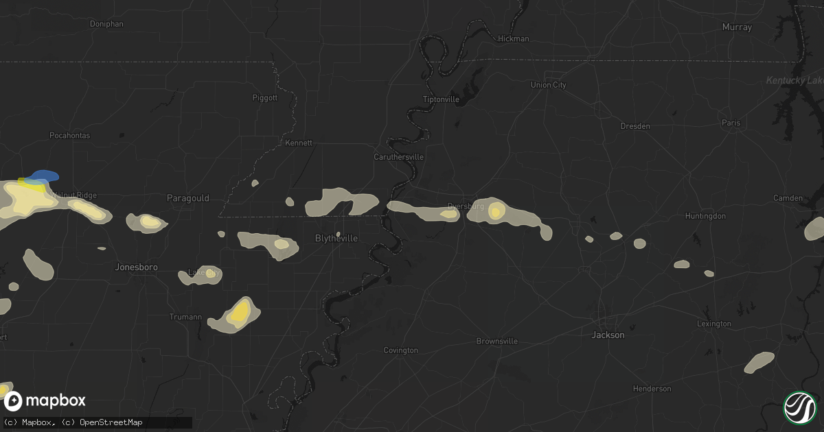 Hail map in Finley, TN on July 11, 2026