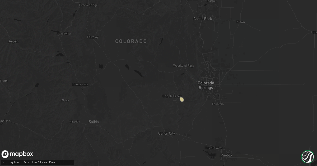 Hail map in Florissant, CO on July 11, 2026