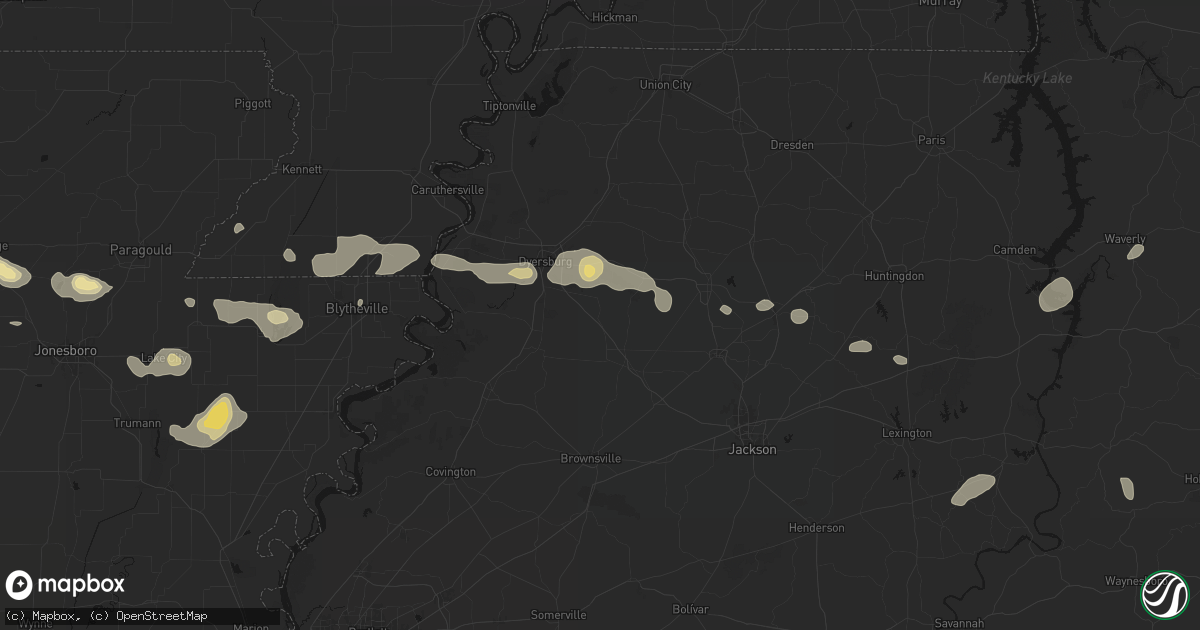 Hail map in Friendship, TN on July 11, 2026