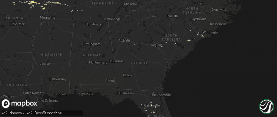 Hail map in Georgia on July 11, 2026