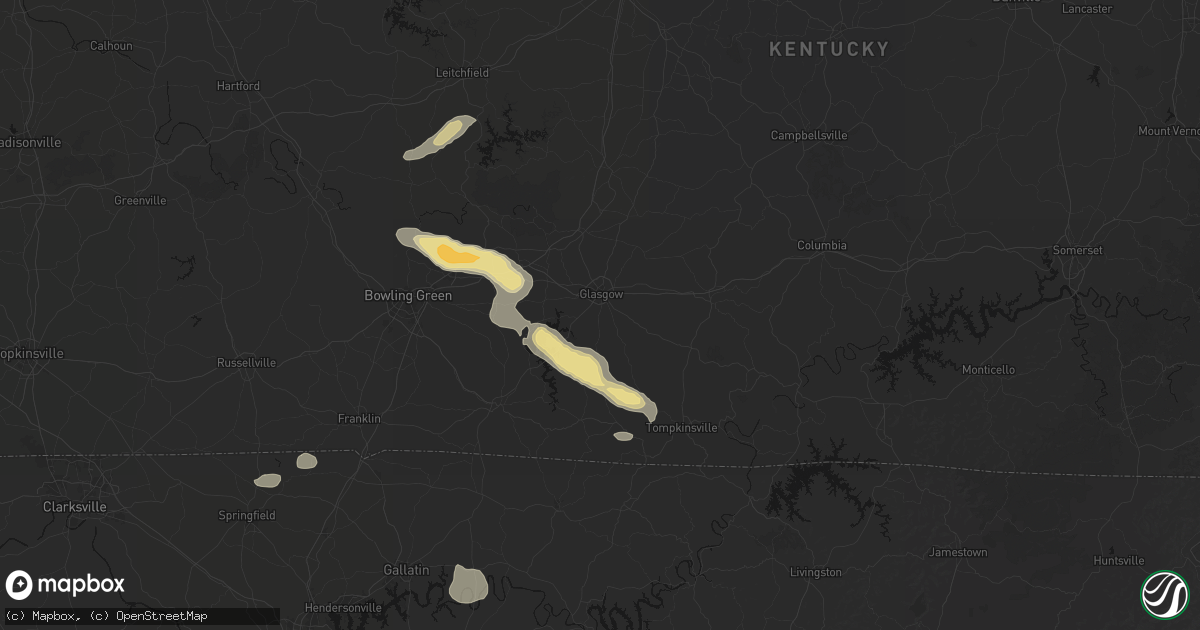 Hail map in Glasgow, KY on July 11, 2026