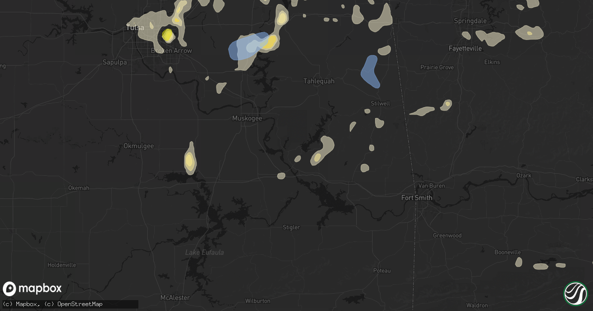 Hail map in Gore, OK on July 11, 2026