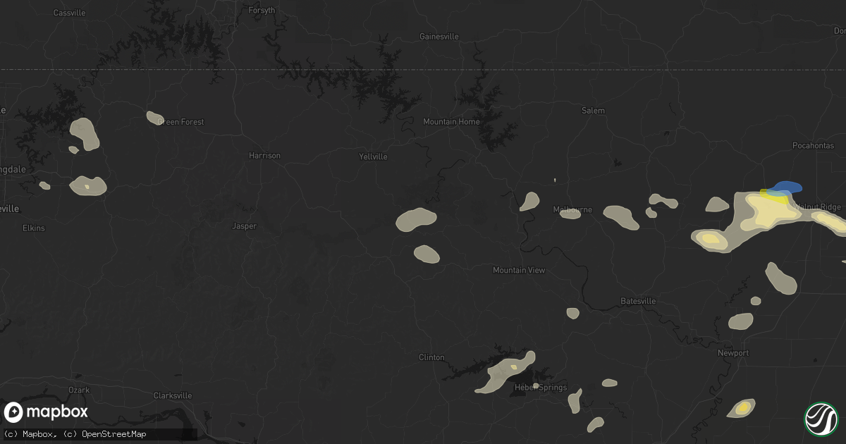Hail map in Harriet, AR on July 11, 2026