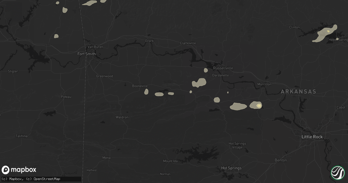 Hail map in Havana, AR on July 11, 2026