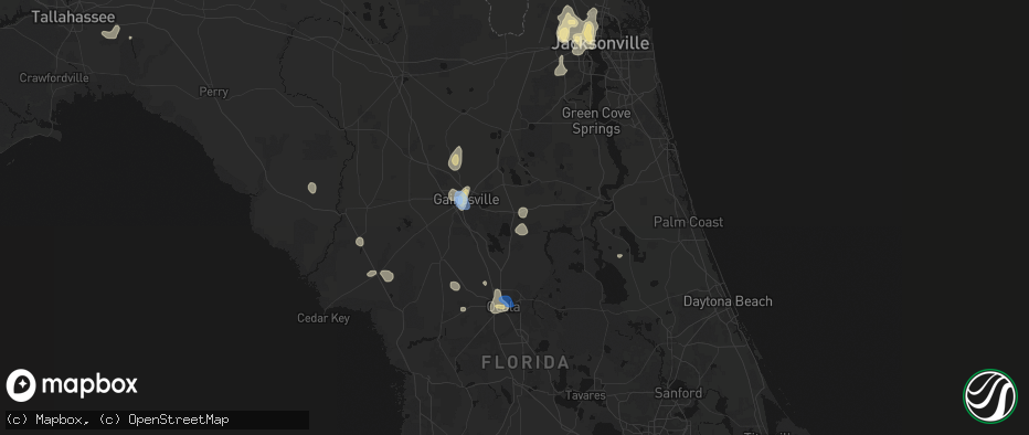 Hail map in Hawthorne, FL on July 11, 2026