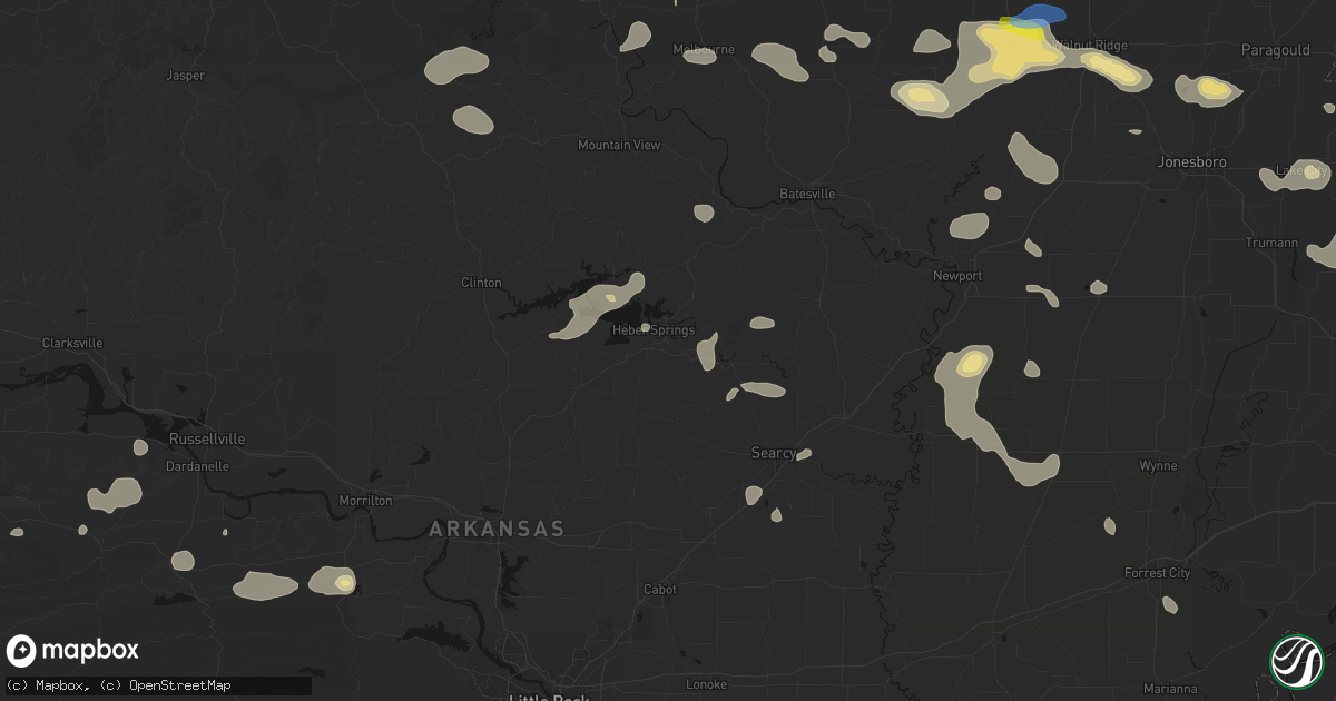 Hail map in Heber Springs, AR on July 11, 2026