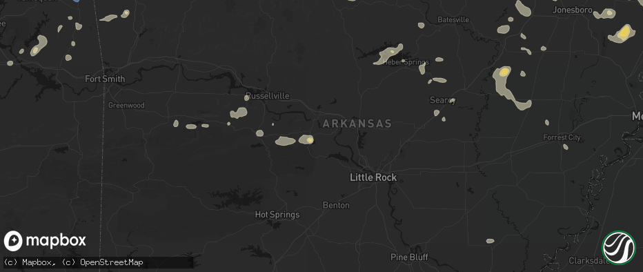 Hail map in Houston, AR on July 11, 2026