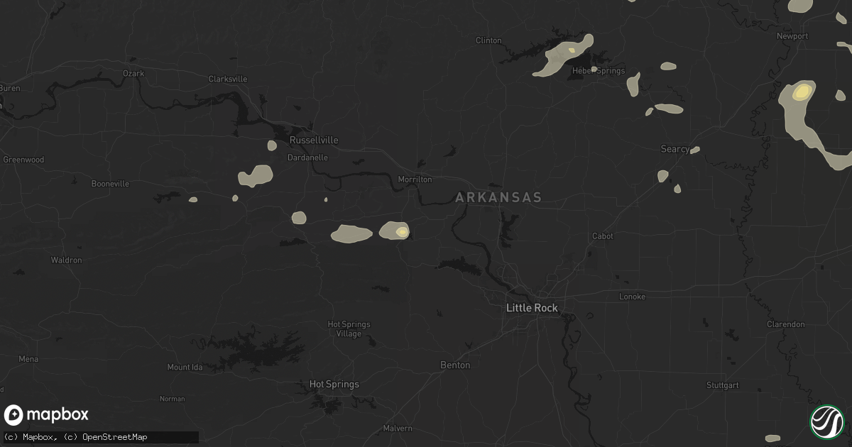 Hail map in Houston, AR on July 11, 2026