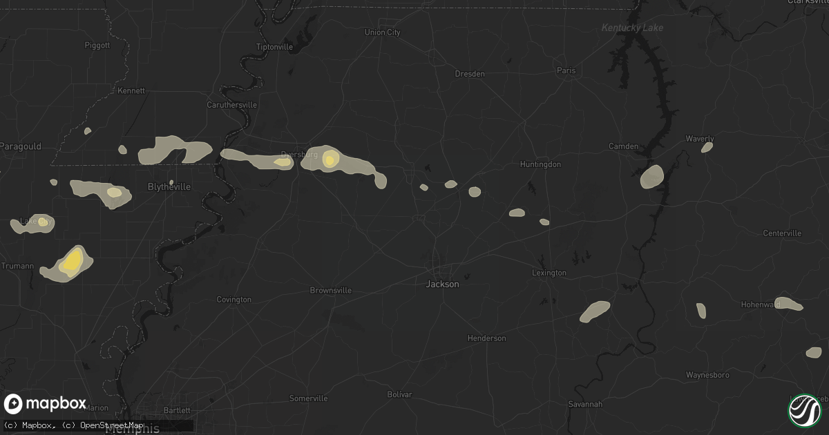 Hail map in Humboldt, TN on July 11, 2026