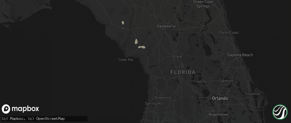 Hail map in Inglis, FL on July 11, 2026