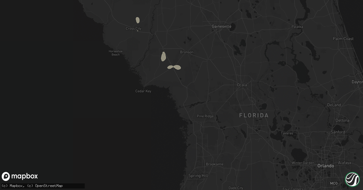 Hail map in Inglis, FL on July 11, 2026