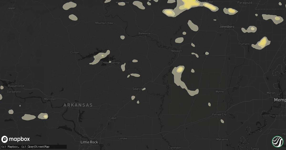 Hail map in Judsonia, AR on July 11, 2026
