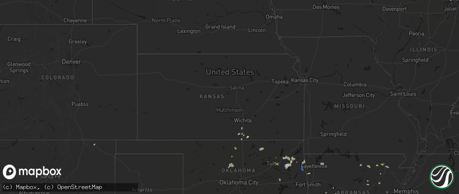 Hail map in Kansas on July 11, 2026