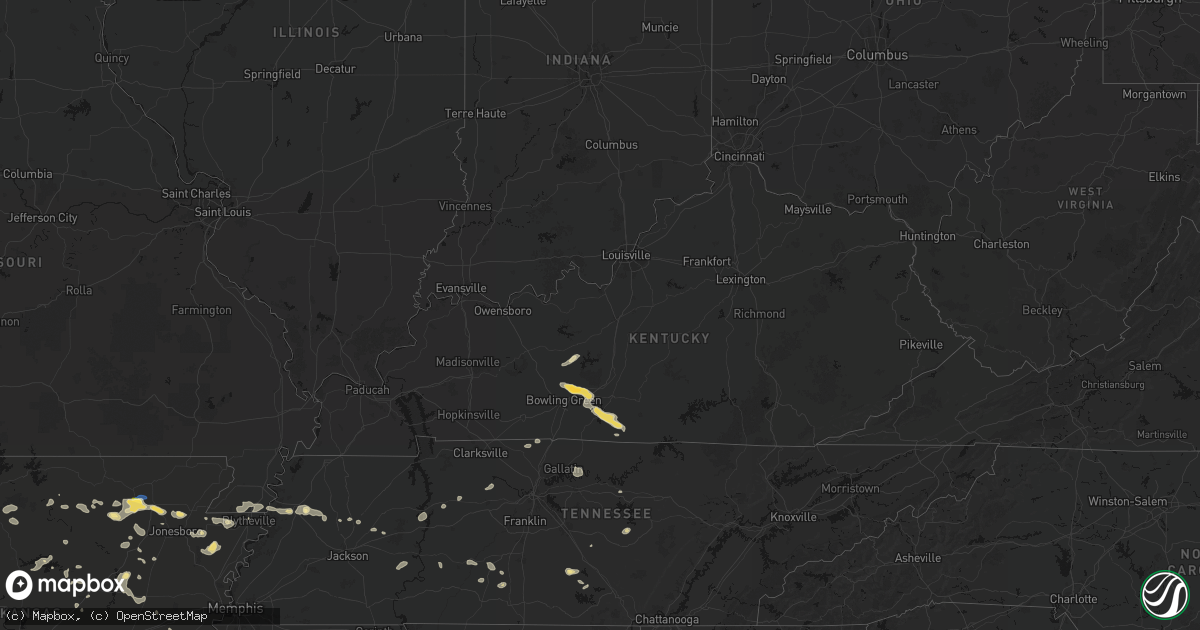 Hail map in Kentucky on July 11, 2026