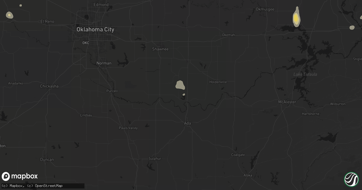 Hail map in Konawa, OK on July 11, 2026
