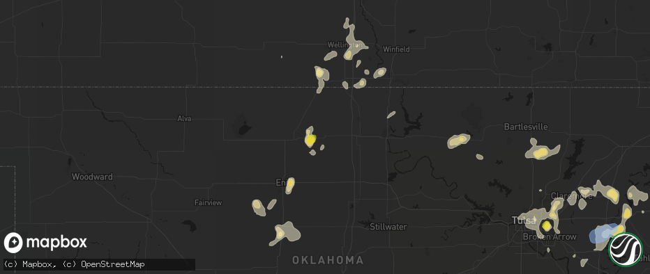 Hail map in Lamont, OK on July 11, 2026