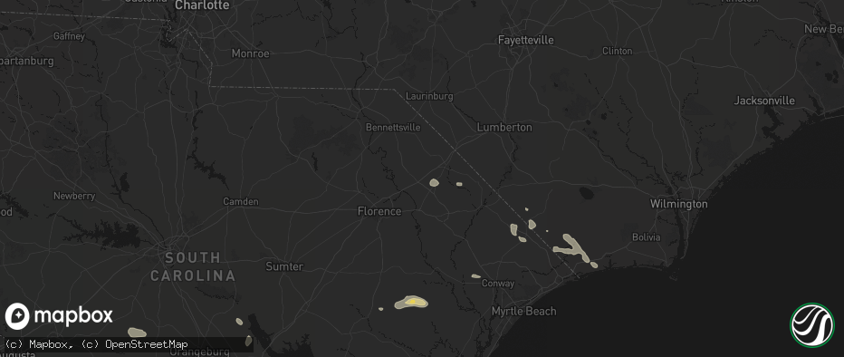 Hail map in Latta, SC on July 11, 2026