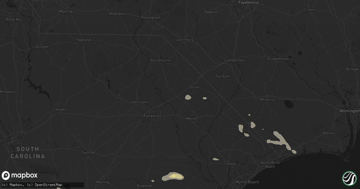 Hail map in Latta, SC on July 11, 2026