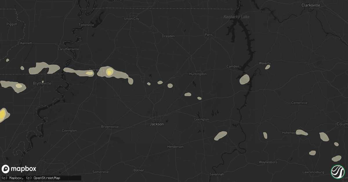 Hail map in Lavinia, TN on July 11, 2026