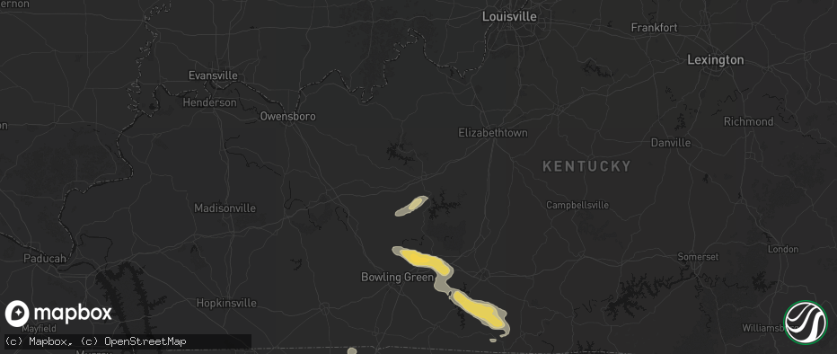 Hail map in Leitchfield, KY on July 11, 2026