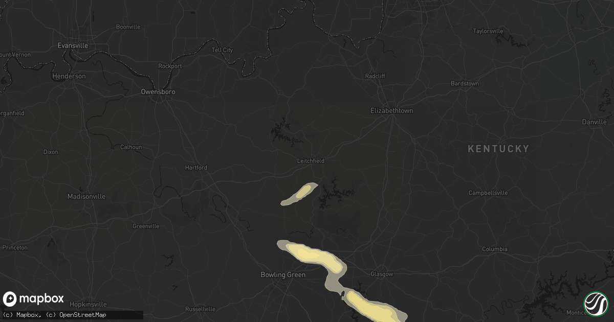 Hail map in Leitchfield, KY on July 11, 2026