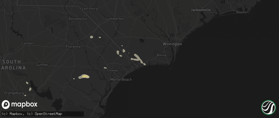 Hail map in Longwood, NC on July 11, 2026