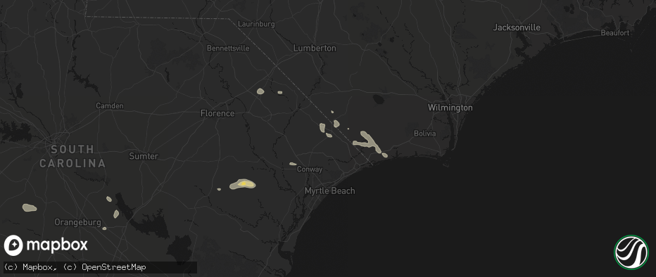 Hail map in Loris, SC on July 11, 2026