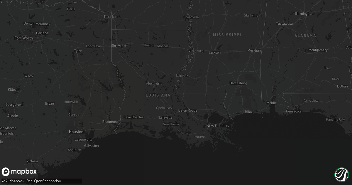 Hail map in Louisiana on July 11, 2026
