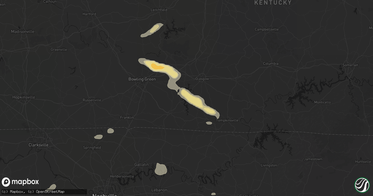 Hail map in Lucas, KY on July 11, 2026