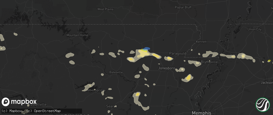 Hail map in Lynn, AR on July 11, 2026