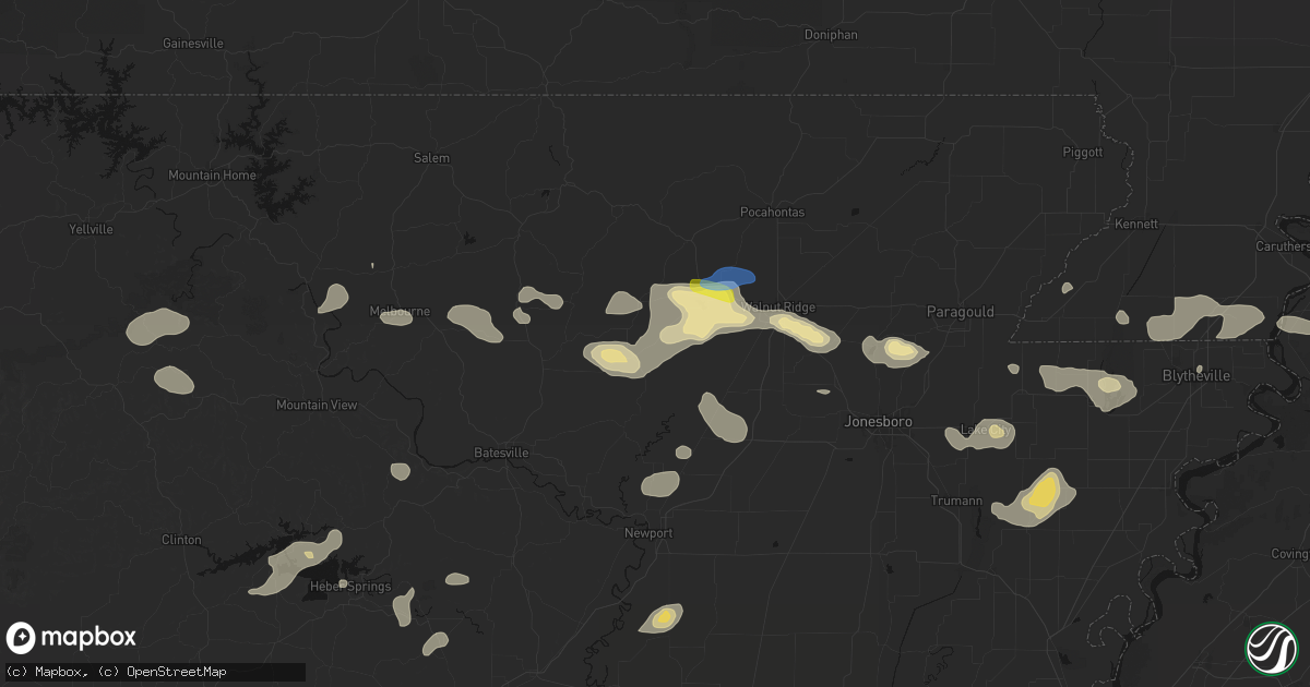 Hail map in Lynn, AR on July 11, 2026