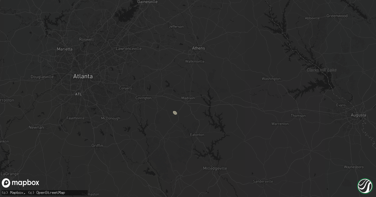 Hail map in Madison, GA on July 11, 2026