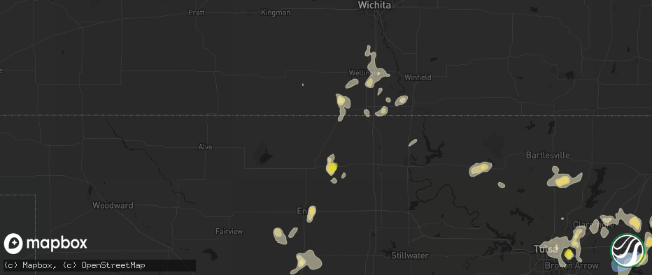 Hail map in Medford, OK on July 11, 2026