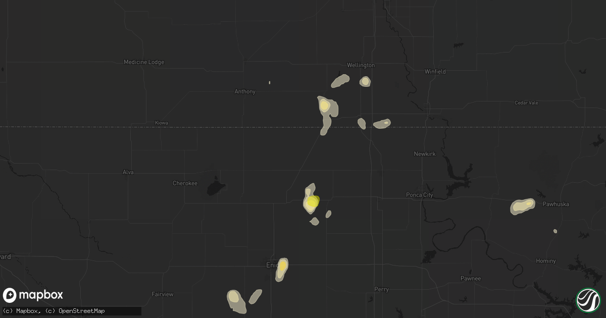 Hail map in Medford, OK on July 11, 2026
